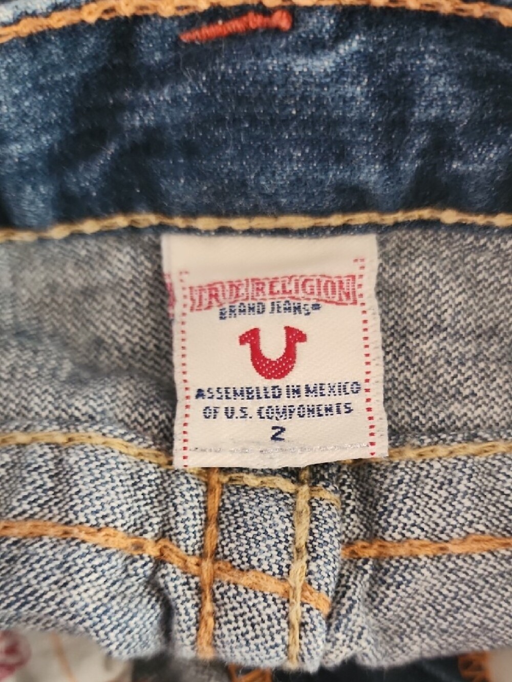 True Religion Indigo Blue Distressed Pocket Jeans - Picture 7 of 8